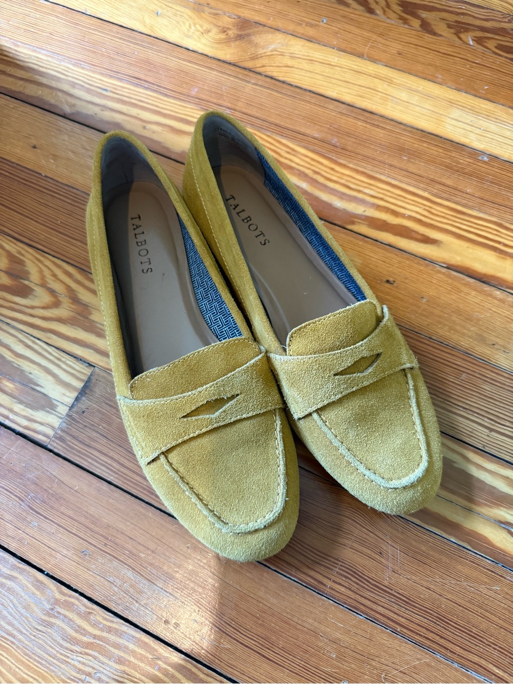 Talbots Women's Mustard Suede Penny-Style Loafers